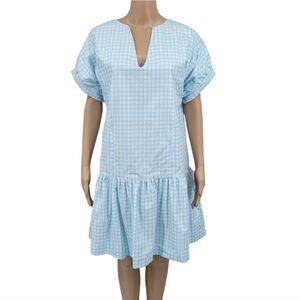 Brooke Wright Lucy Dress LIMITED COLLECTION Light Blue White Check Gingham